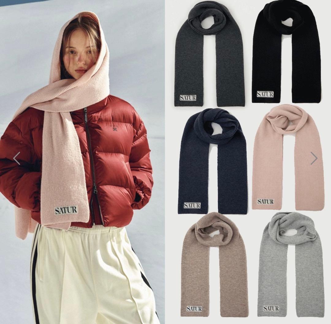 satur マフラー　ピンク