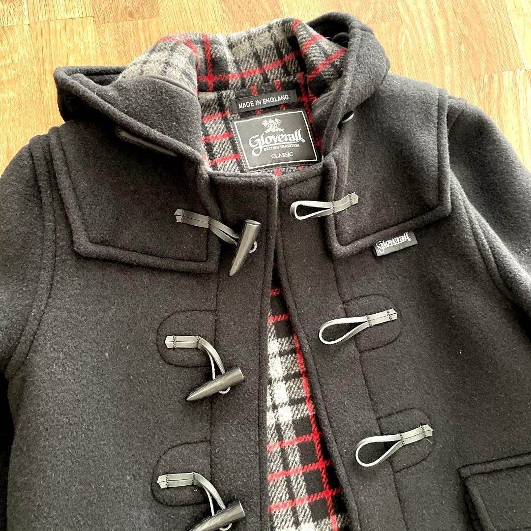 新品 8歳 120-130cm 黒 キッズ gloverall ダッフルコート