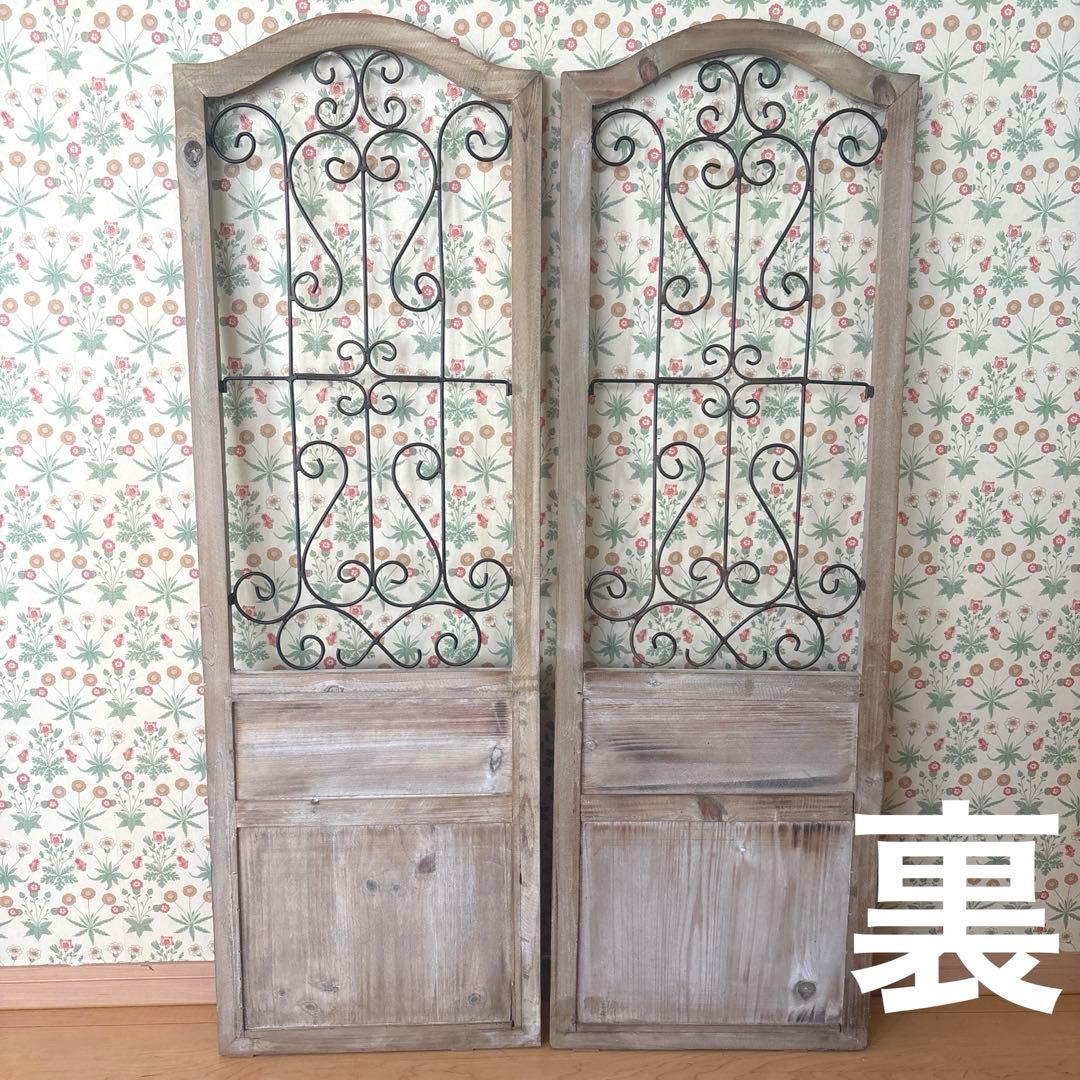 【２枚セット】salut! サリュッ！ワイヤーウッドドアオブジェ