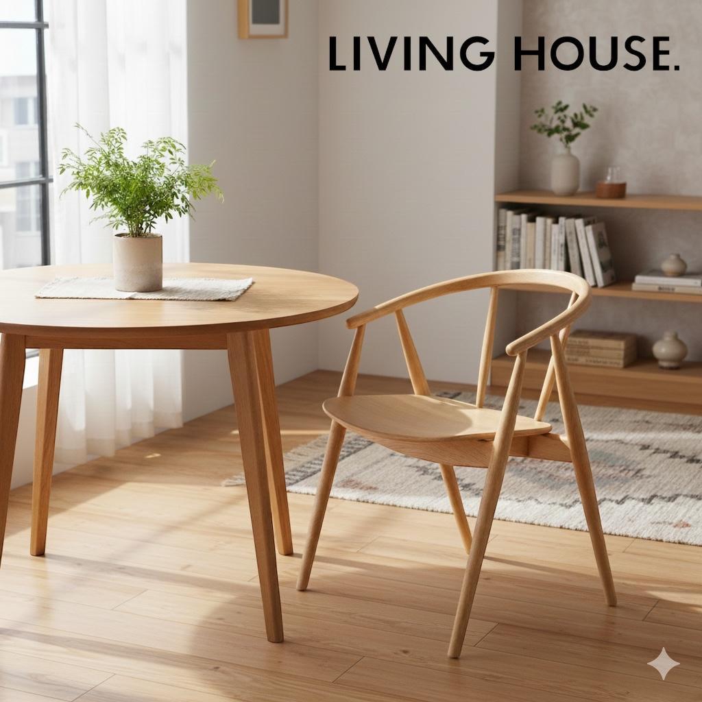 オーク無垢材の曲線美 小林幹也デザイン TRUNK2 ダイニングチェア 天然木