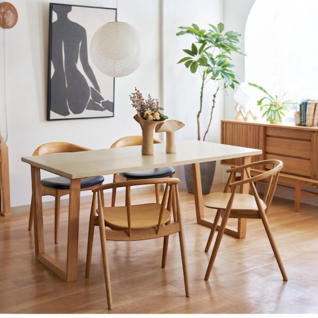 オーク無垢材の曲線美 小林幹也デザイン TRUNK2 ダイニングチェア 天然木