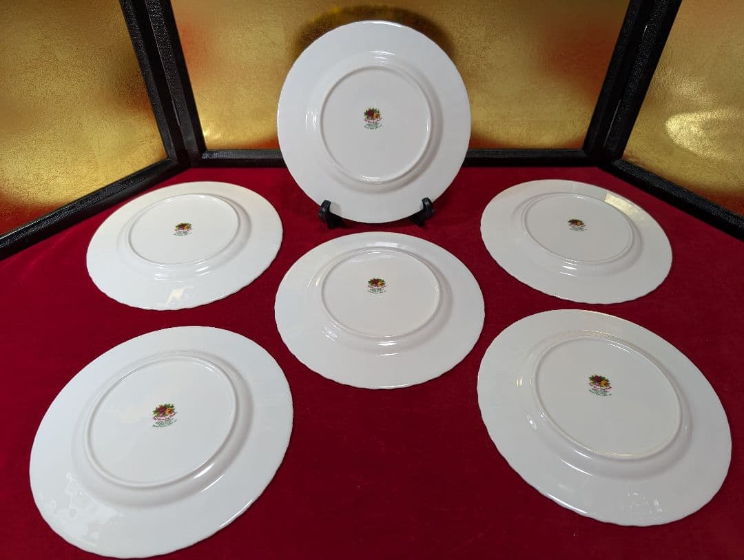 ロイヤル　アルバート　オールド　カントリーローズ　ケーキ皿　6枚　未使用　箱入