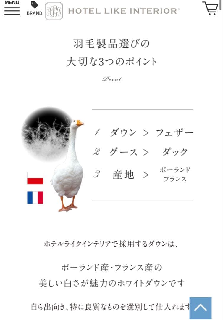 hotel like interior 羽毛布団 ダブル 元値25万　27日〆