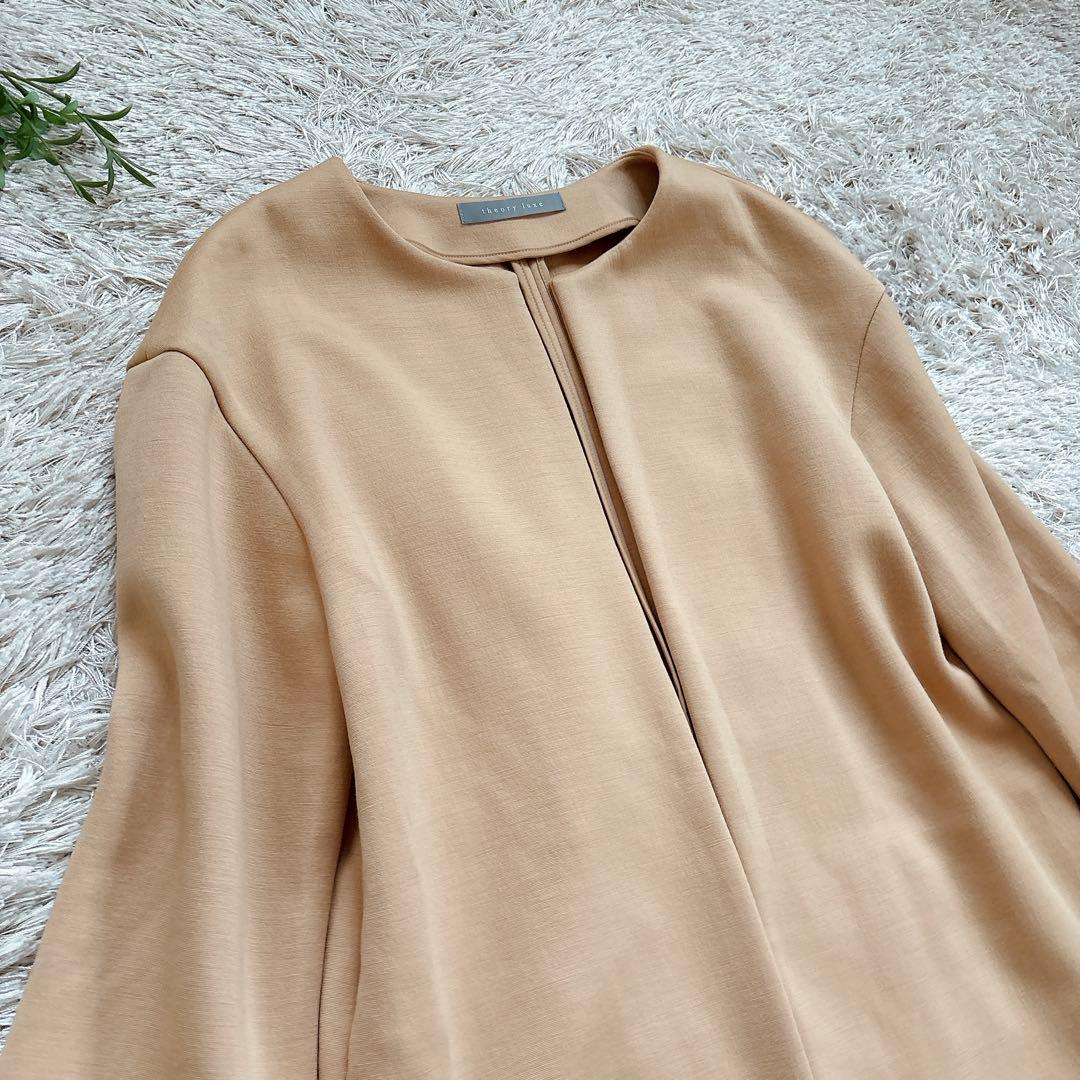 極美品✨theory luxe セオリーリュークス ノーカラーコート キャメル