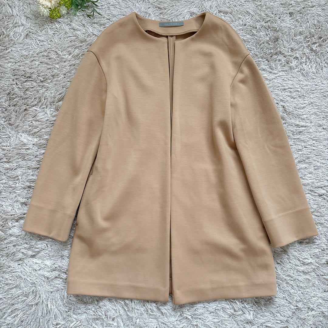 極美品✨theory luxe セオリーリュークス ノーカラーコート キャメル