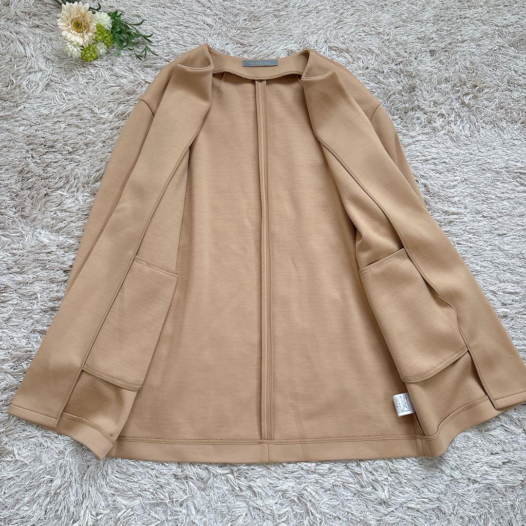 極美品✨theory luxe セオリーリュークス ノーカラーコート キャメル