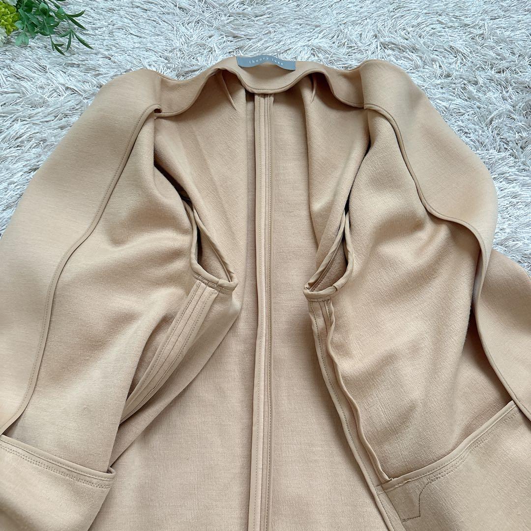 極美品✨theory luxe セオリーリュークス ノーカラーコート キャメル