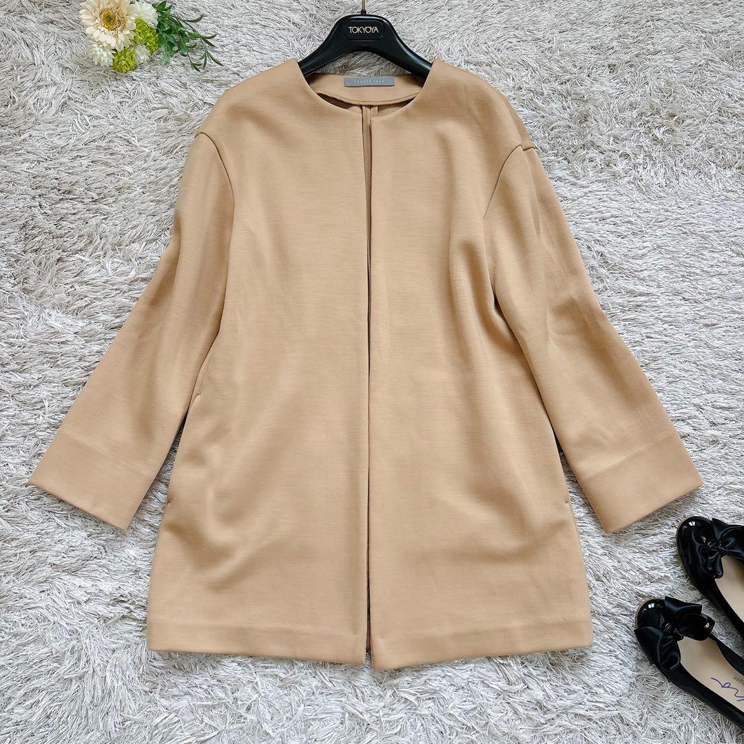 極美品✨theory luxe セオリーリュークス ノーカラーコート キャメル