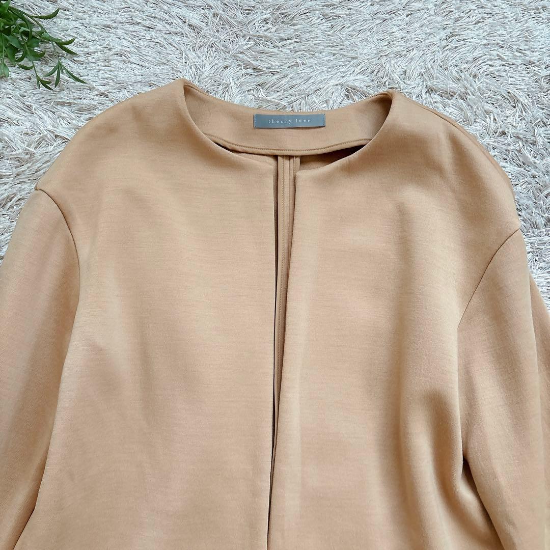 極美品✨theory luxe セオリーリュークス ノーカラーコート キャメル