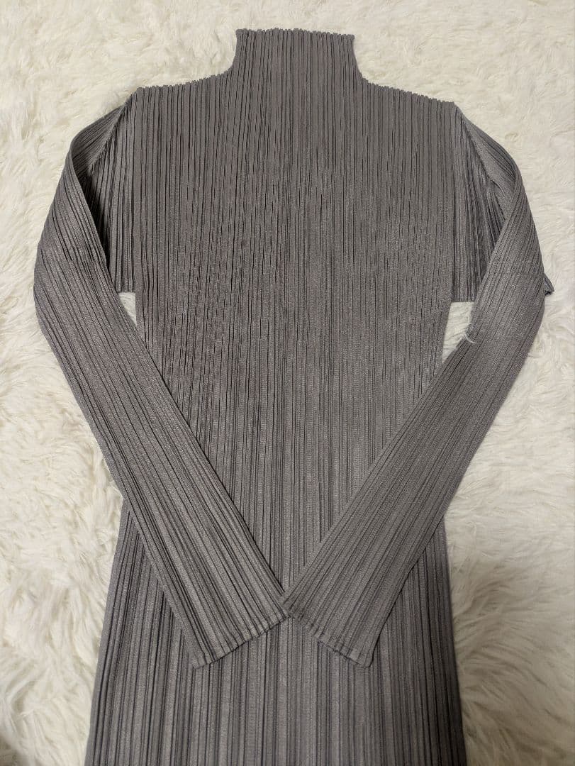 PLEATS PLEASE ハイネック グレー 長袖 プリーツプリーズ 3