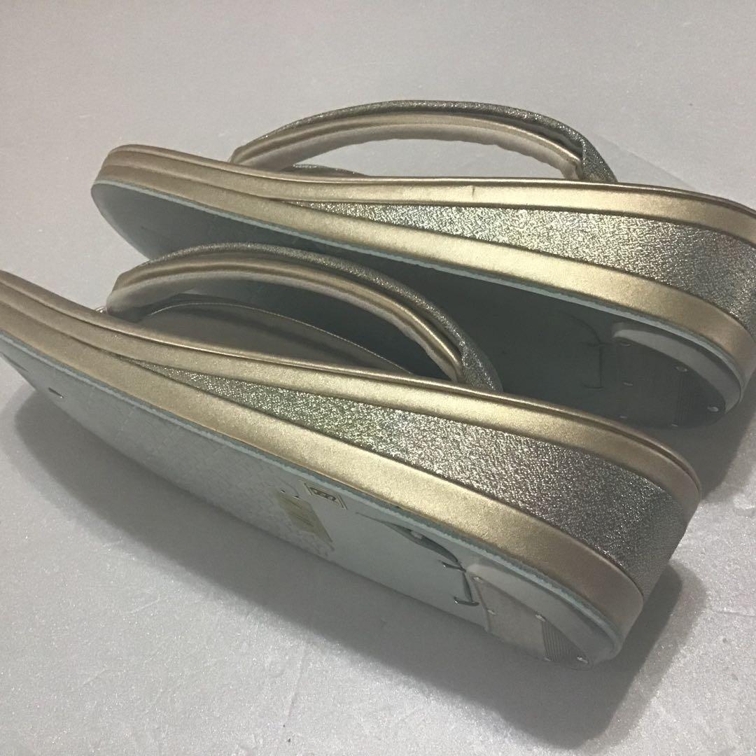 高級バッグ草履セット　ゴールド　西陣？　超美品　599-4