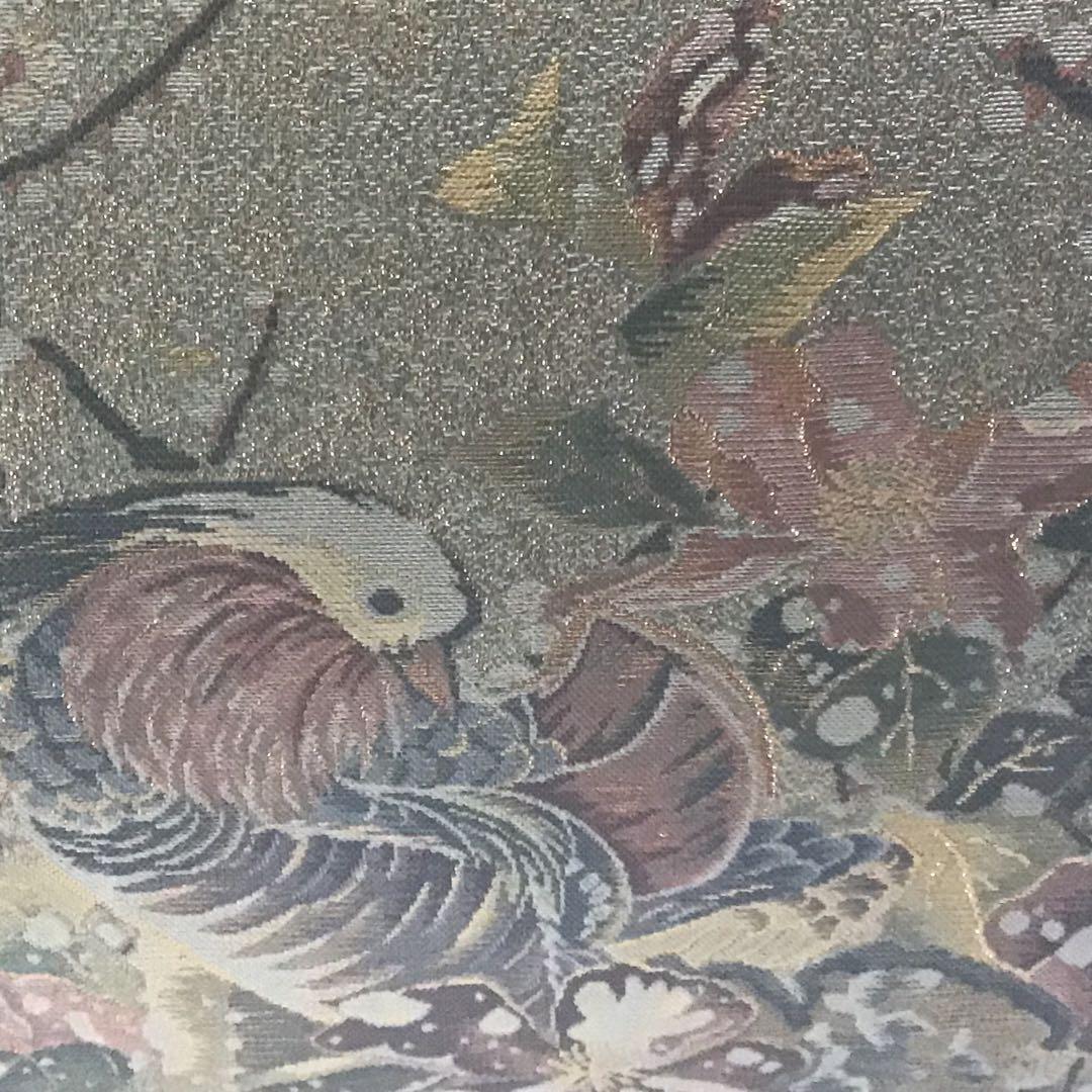 高級バッグ草履セット　ゴールド　西陣？　超美品　599-4