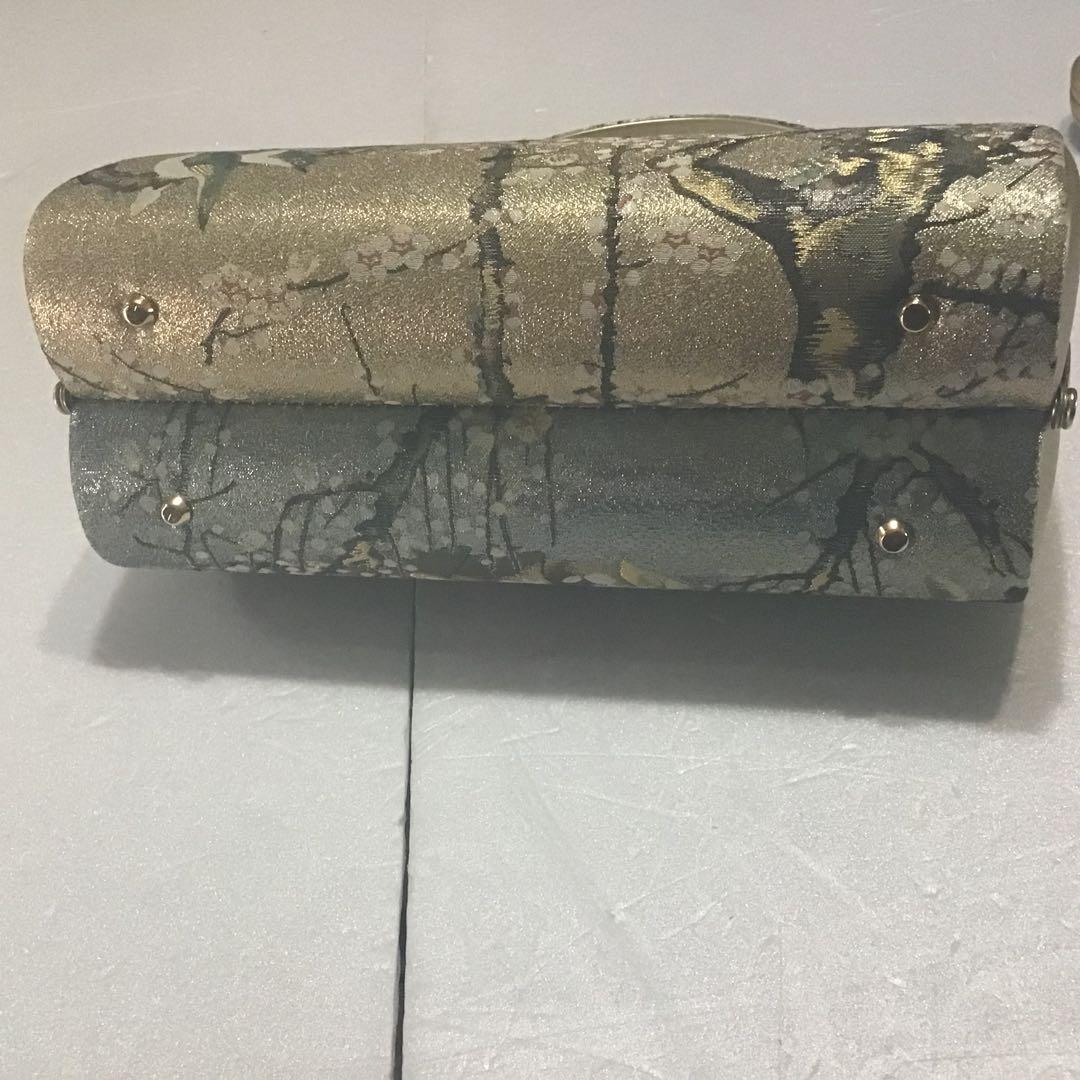 高級バッグ草履セット　ゴールド　西陣？　超美品　599-4