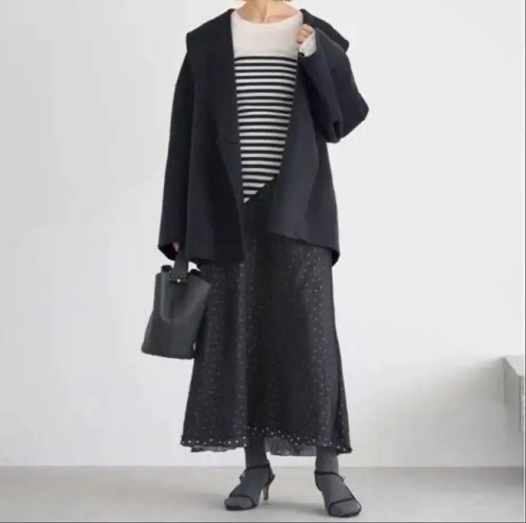 イエナ IENA super160 ショールカラーハーフコート　グレー