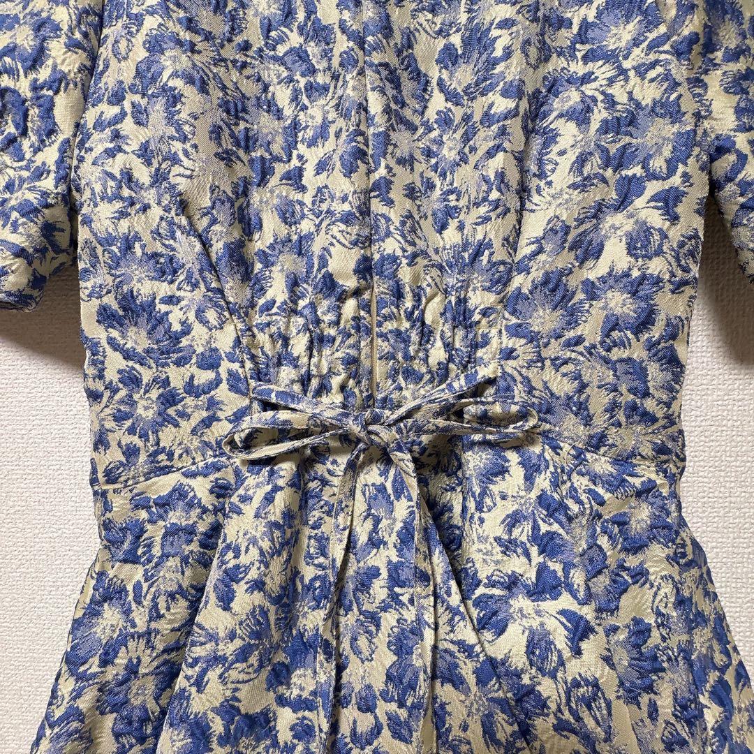 にゃん様【リリーブラウン】ペプラムジャガードワンピース