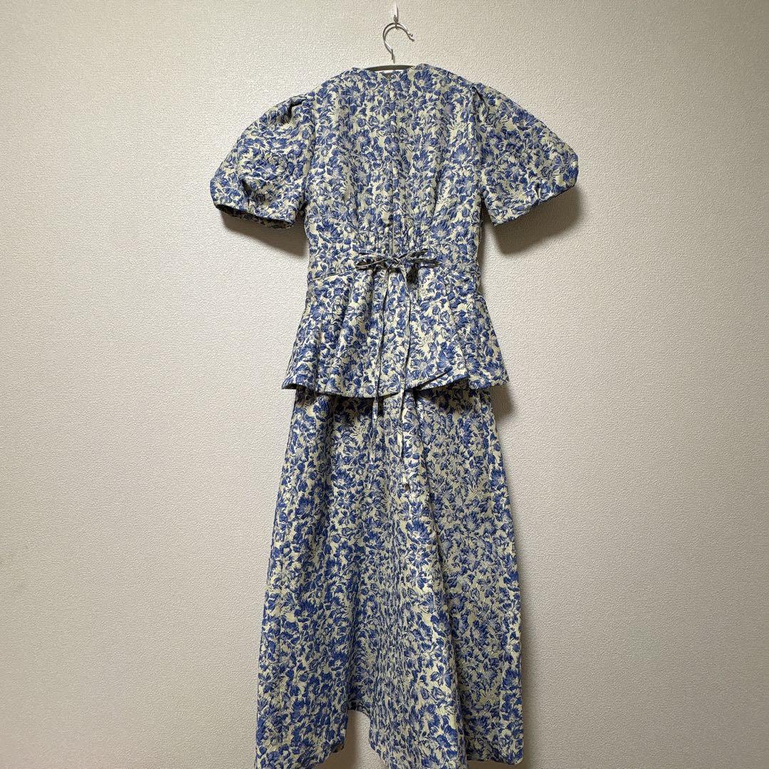 にゃん様【リリーブラウン】ペプラムジャガードワンピース