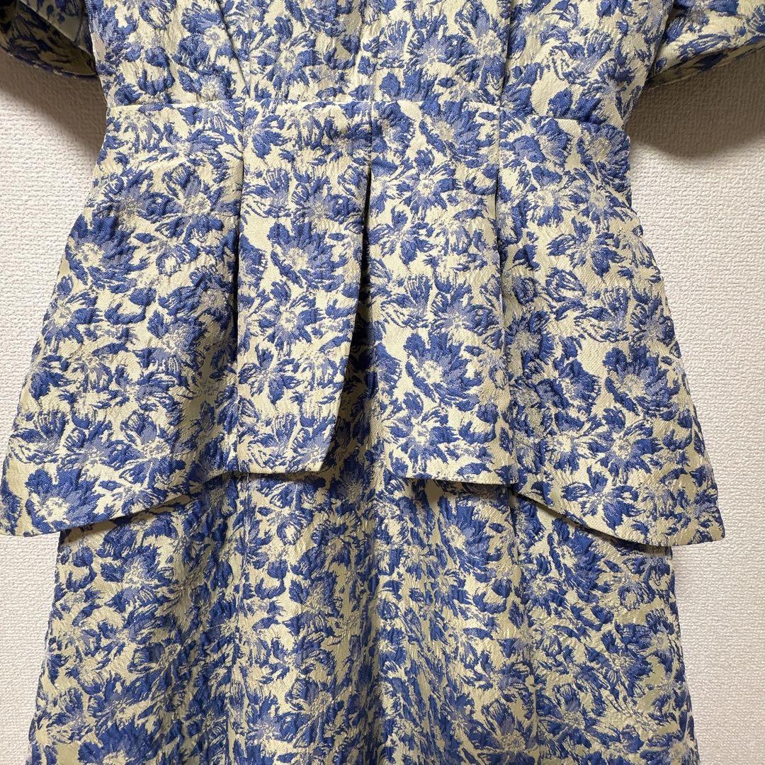 にゃん様【リリーブラウン】ペプラムジャガードワンピース