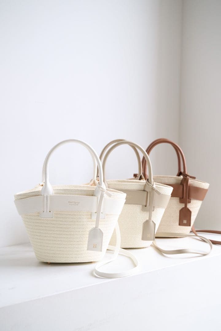 Herlipto Palma Mini Tote Bag かごバックtaupe