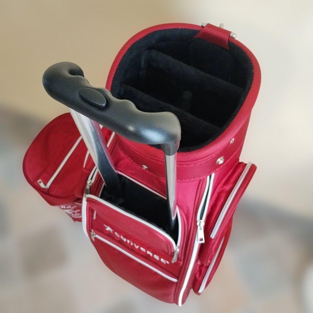 キャディバッグ キャスター付き 【使用1回のみ】 コンバース レッド 8.5型