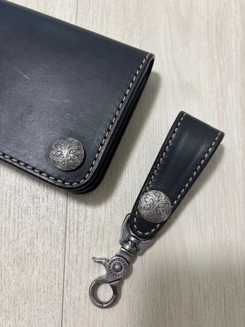 FUNNY ブラックレザー ウォレットチェーン