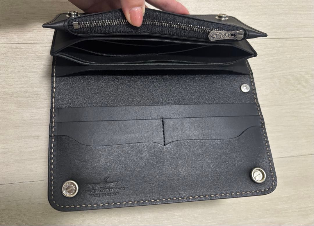 FUNNY ブラックレザー ウォレットチェーン