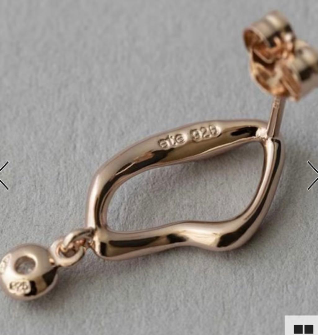 ete ピンクゴールド　ビジューピアス(両耳用)