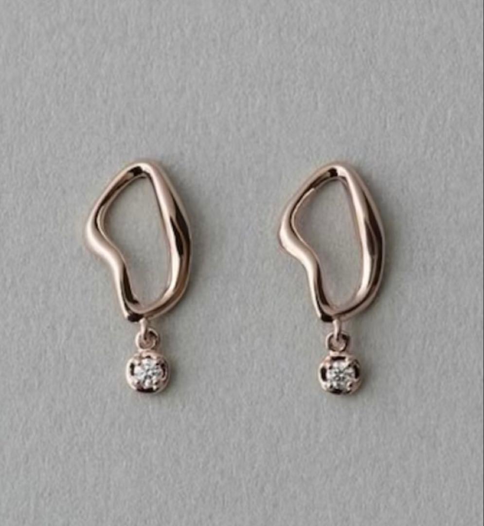 ete ピンクゴールド　ビジューピアス(両耳用)