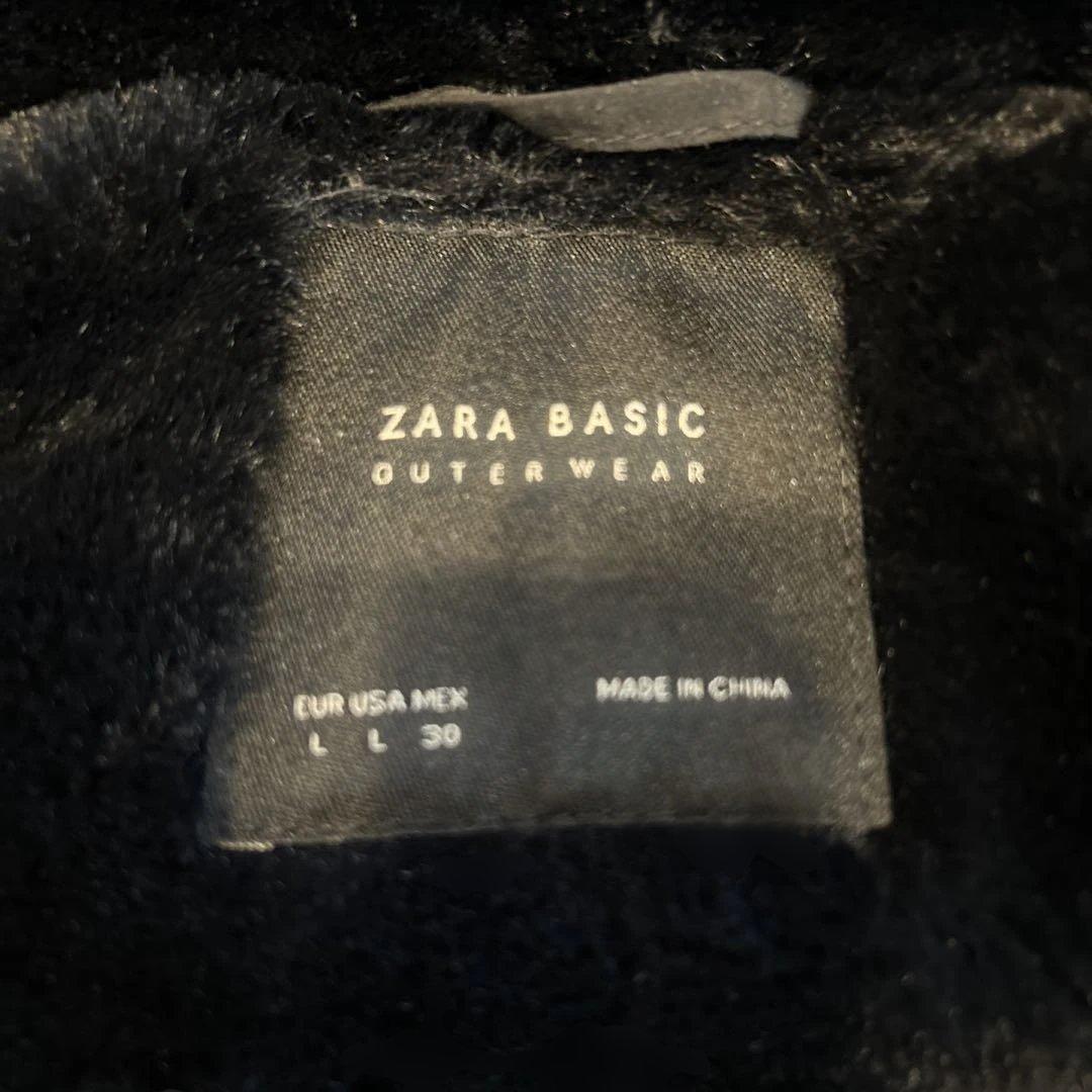 ザラ✳︎ZARA BASIC✳︎ファー付きダウンロングコート 黒
