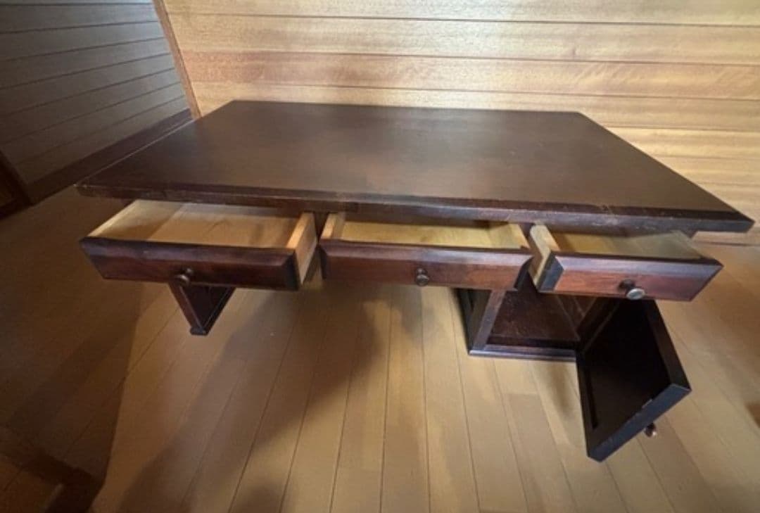 北海道民芸家具 方袖机 ローテーブル 文机 木製 古物 レトロ 古家具