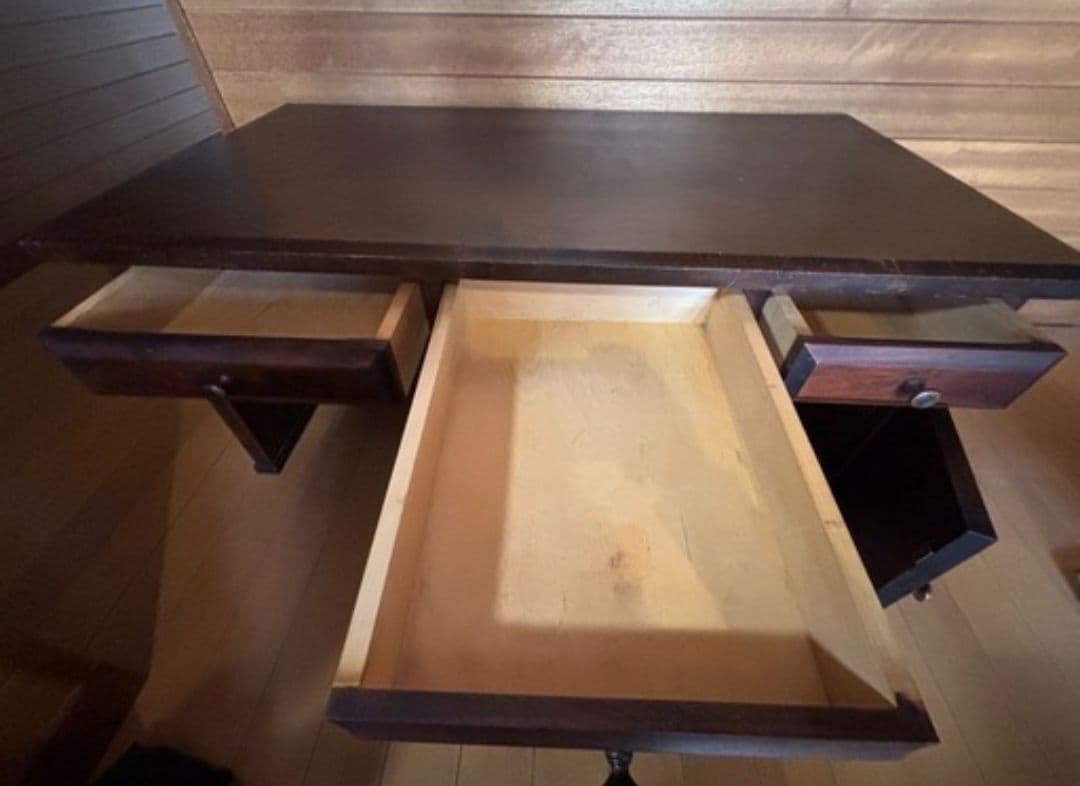 北海道民芸家具 方袖机 ローテーブル 文机 木製 古物 レトロ 古家具