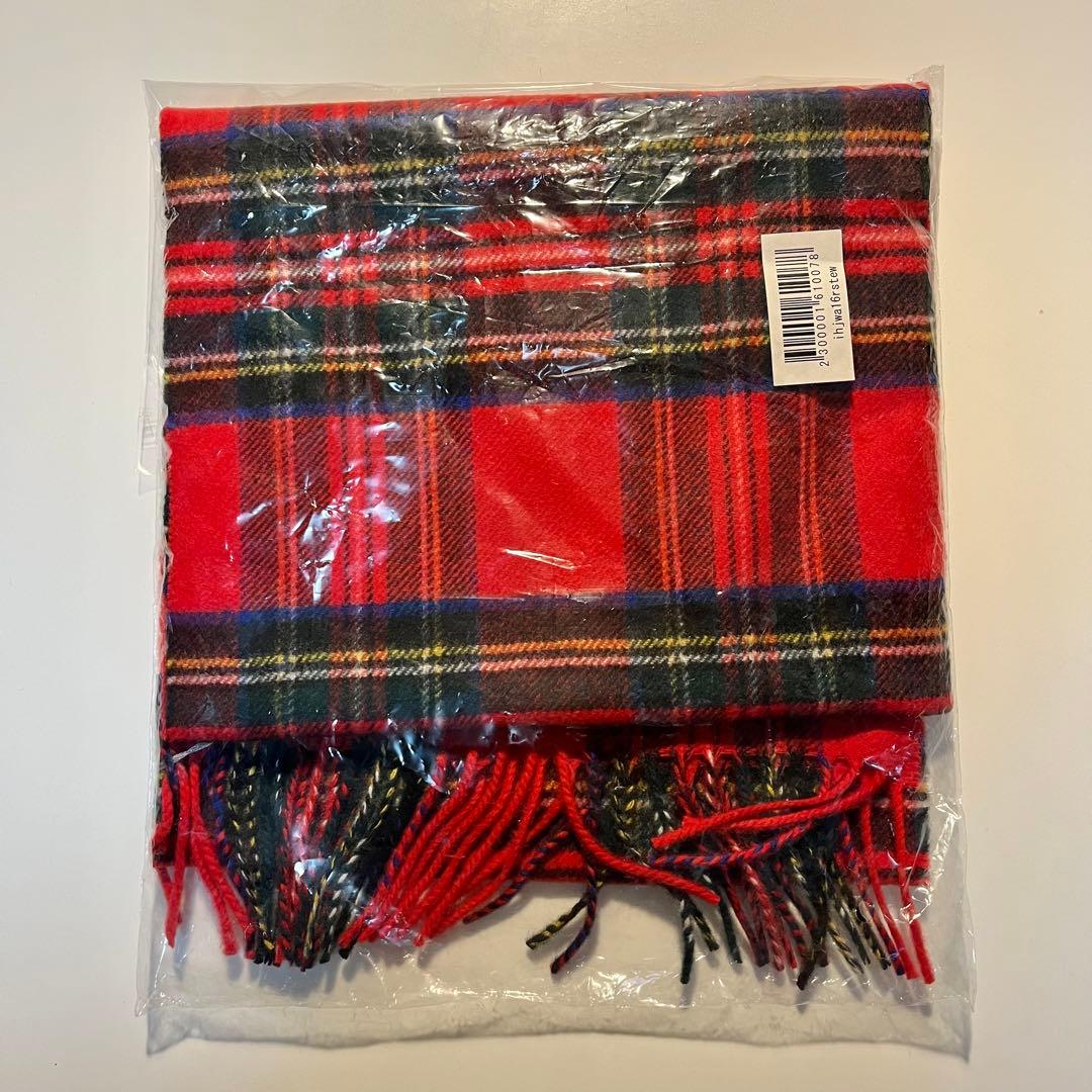 【新品タグ付き】Johnstons of Elgin マフラー レッド・チェック