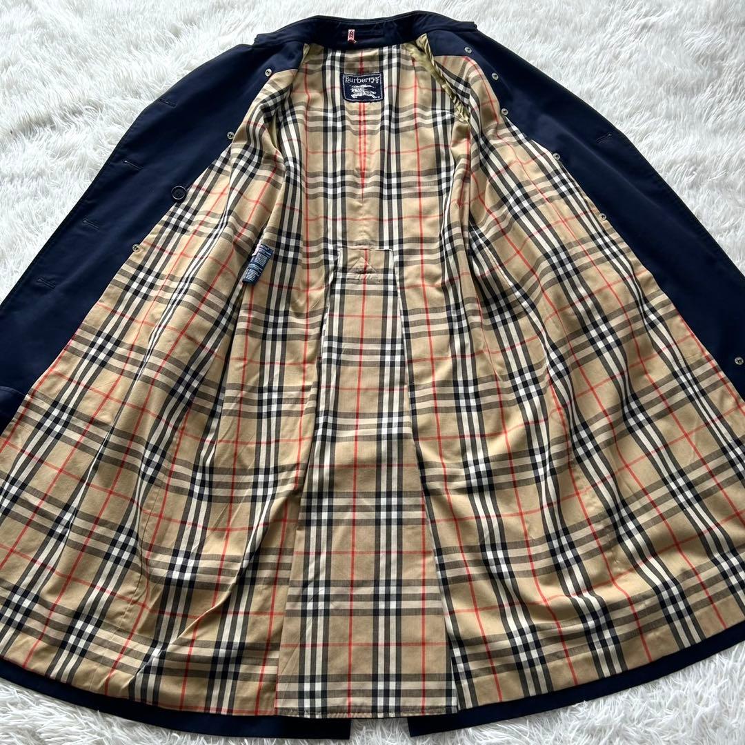 BURBERRY バーバリー　トレンチコート　ロング丈　ベルト完備　紺　L相当