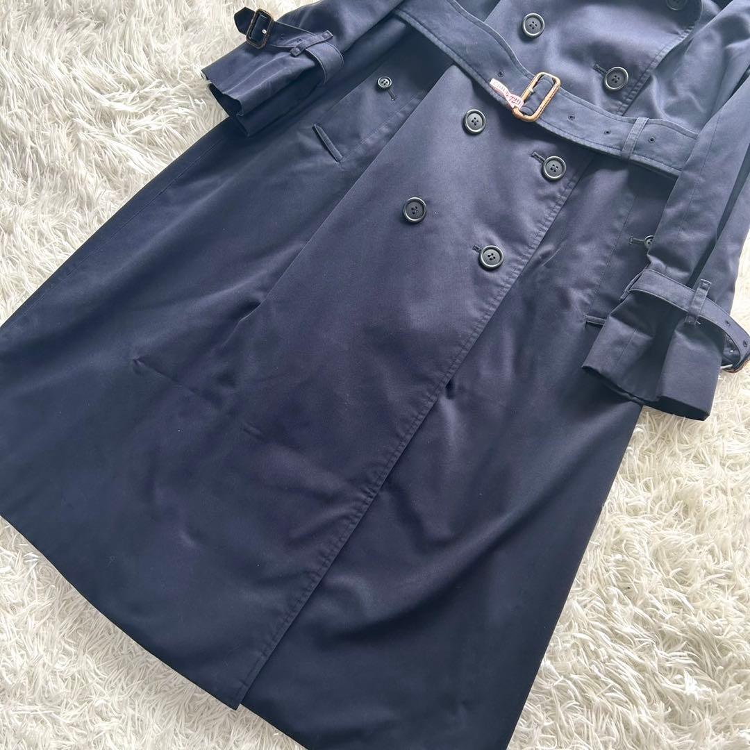 BURBERRY バーバリー　トレンチコート　ロング丈　ベルト完備　紺　L相当