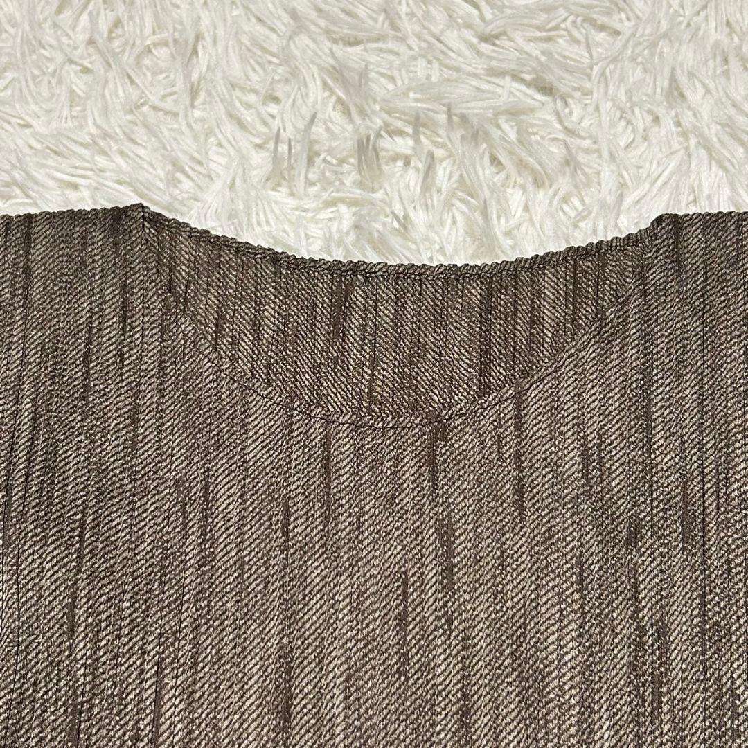 プリーツプリーズ PLEATS PLEASE 杉綾転写 長袖カットソー サイズ3