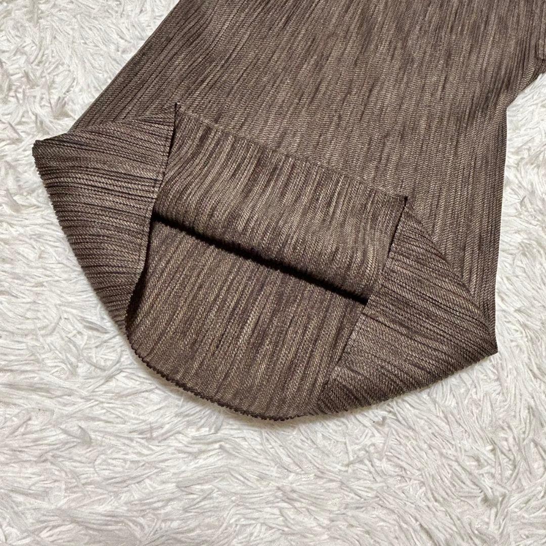 プリーツプリーズ PLEATS PLEASE 杉綾転写 長袖カットソー サイズ3