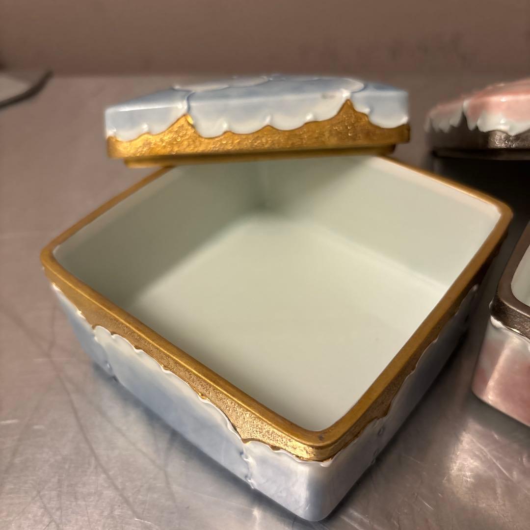 【美品】有田焼　文山窯　プラチナ牡丹　３セット　箱無し　お正月