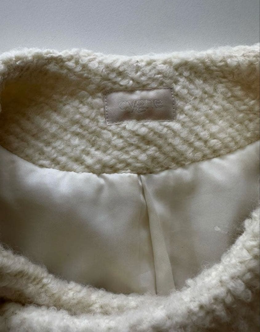 cygneもこもこジャケットmathisホワイト