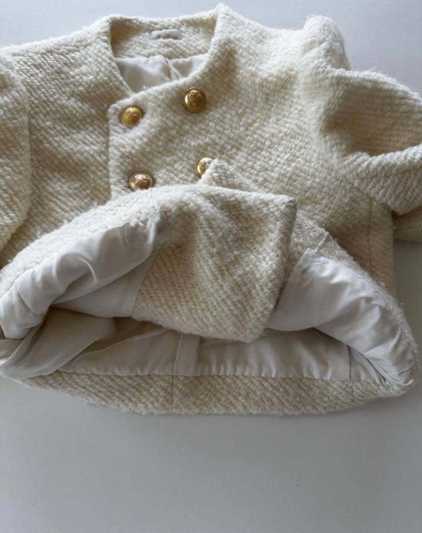 cygneもこもこジャケットmathisホワイト