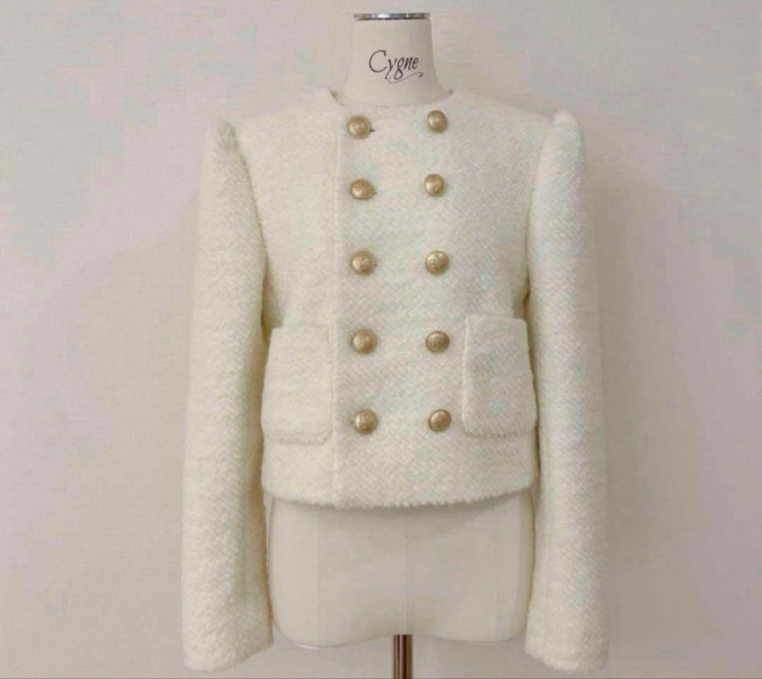 cygneもこもこジャケットmathisホワイト