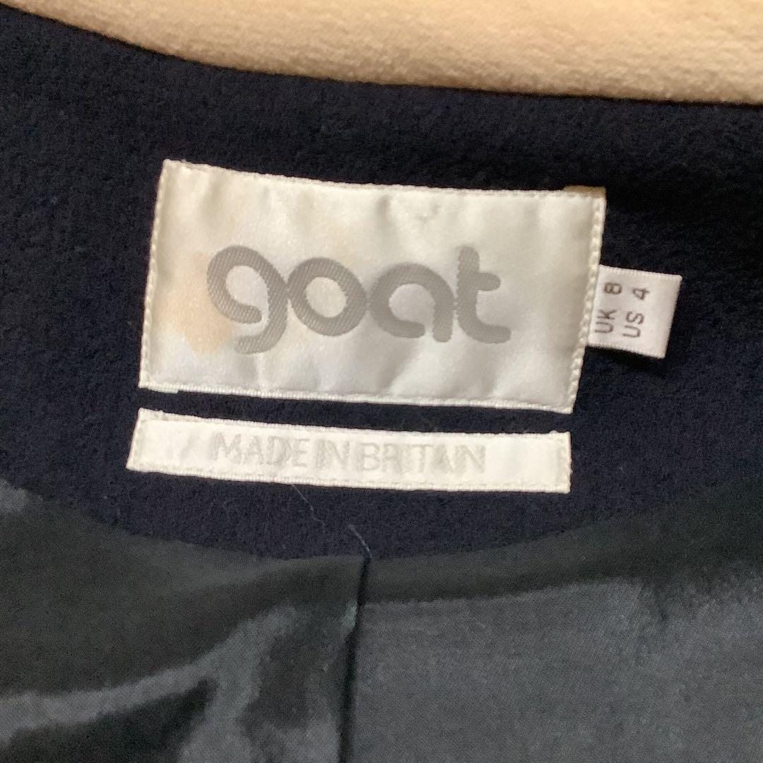 goat ゴート キャサリン妃着用 バイカラー ロングコート 黒 ブラック