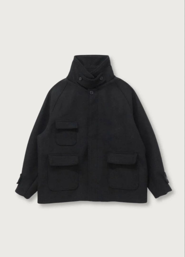 ジャケット・アウター geeong flap pocket wool coat /black