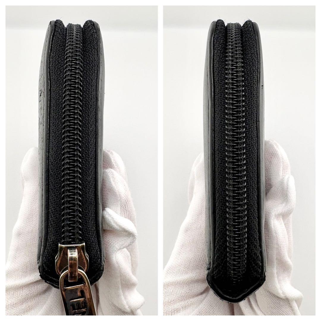 【Gカード付✨】シャネル ラムスキン ラウンドファスナー 長財布 デカココ 黒