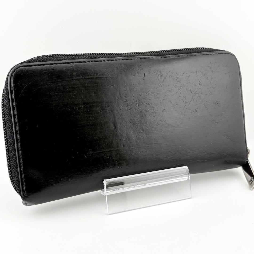 【Gカード付✨】シャネル ラムスキン ラウンドファスナー 長財布 デカココ 黒