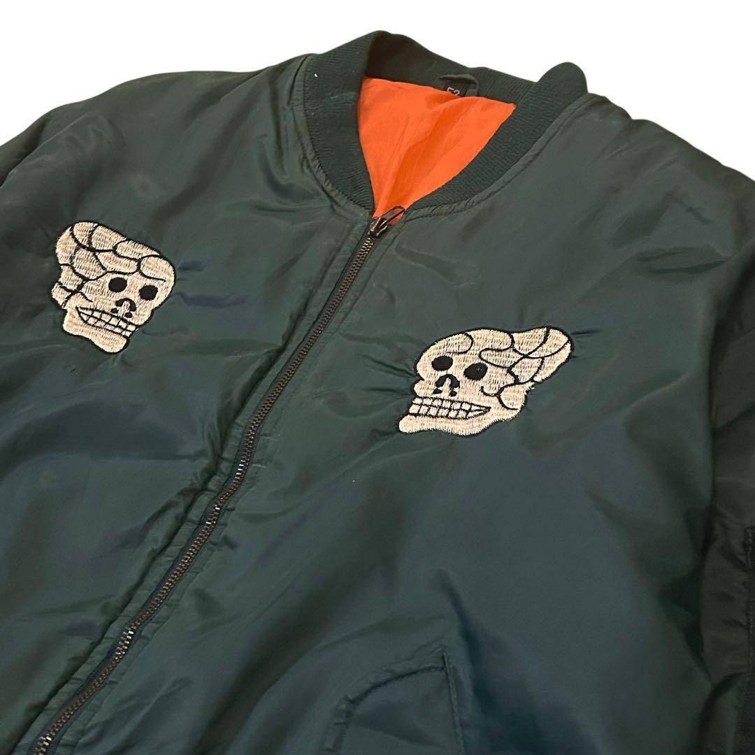 スーベニアジャケット MA-1スカル ベトジャン ハワイ 刺繍 ミリタリー
