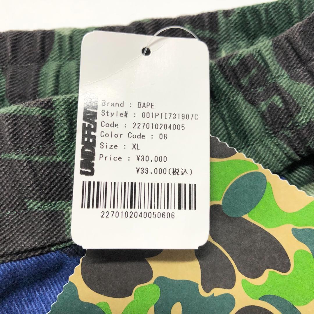 ○★新品未使用　A BATHING APE×UNDEFEATED　パンツ　XL