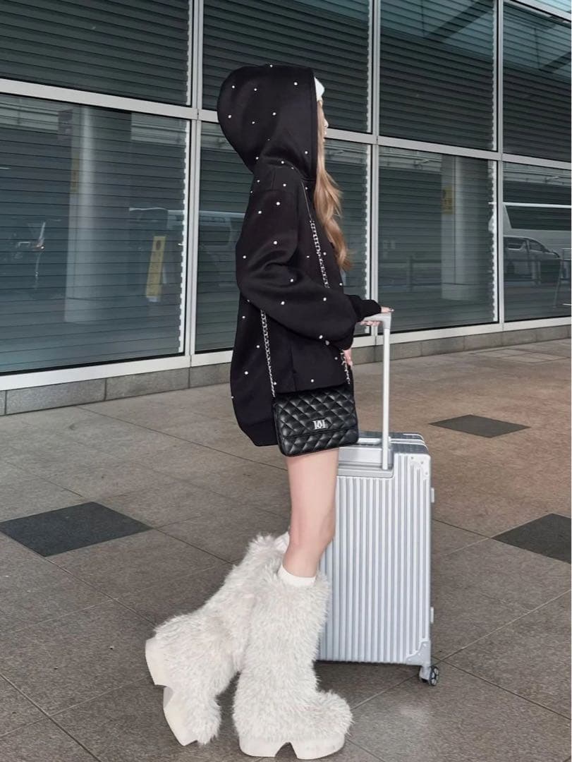 ダーリッチ DDロゴビジュージップパーカー ブラック