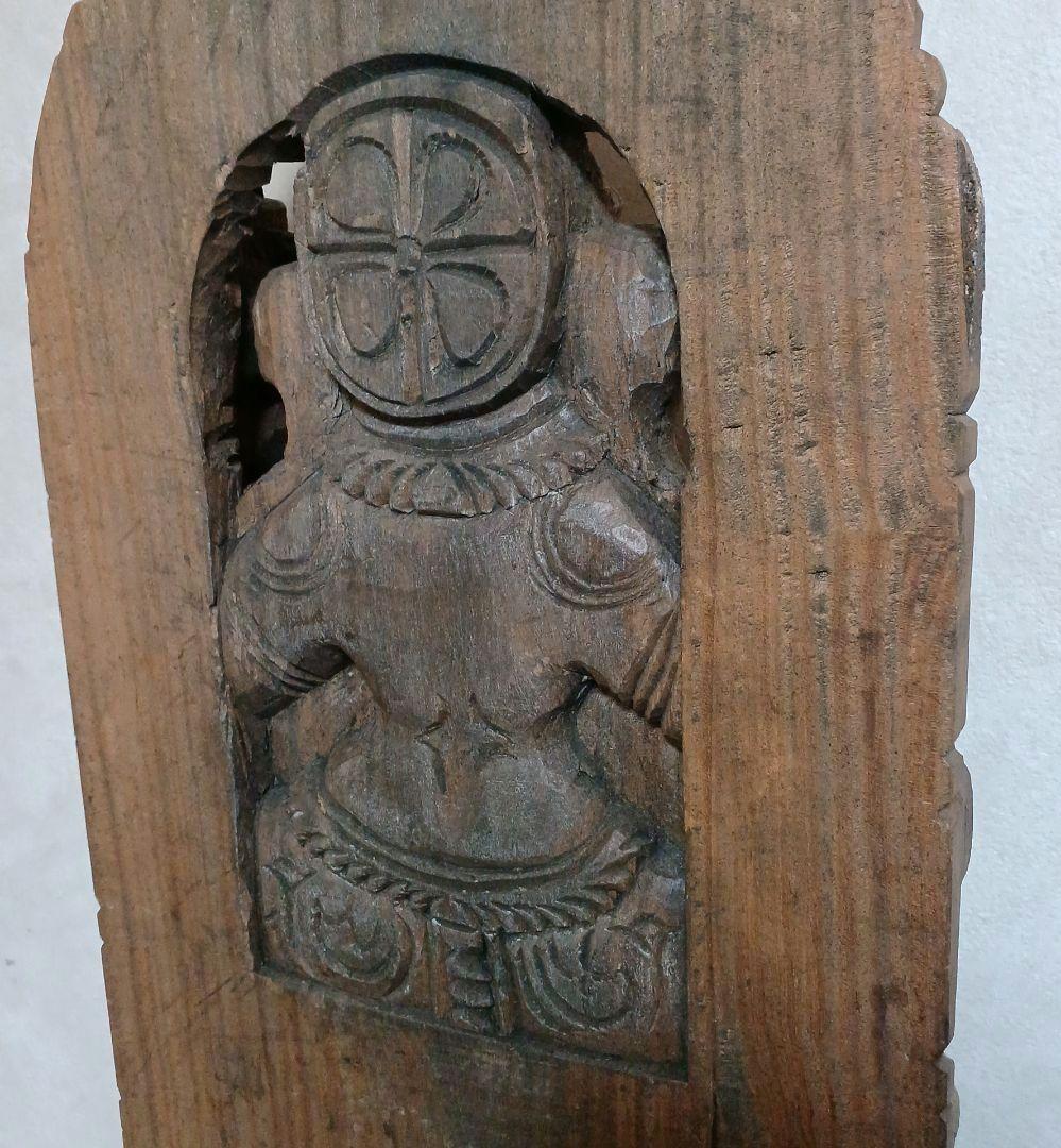 ガネーシャ像　木製　木彫り　大型　約45.5cm　アジアン　仏像　ガネーシャ