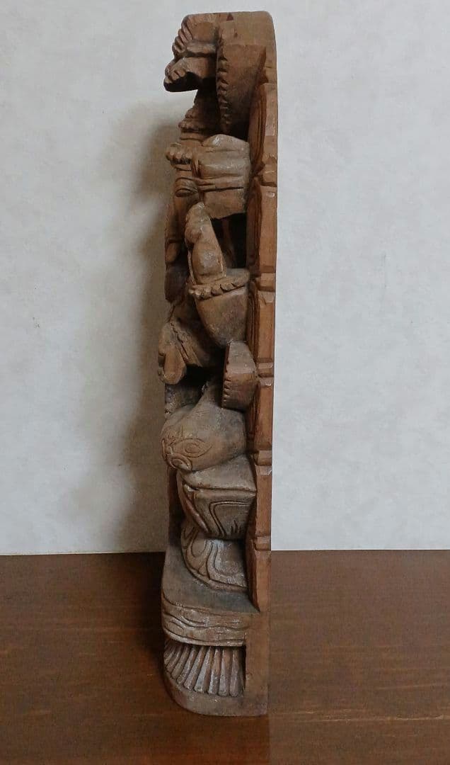 ガネーシャ像　木製　木彫り　大型　約45.5cm　アジアン　仏像　ガネーシャ