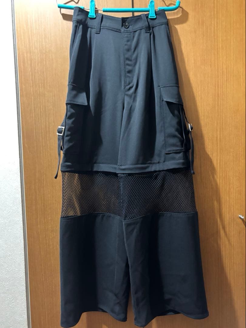 【HARE】 2WAYメッシュカーゴパンツ ブラック