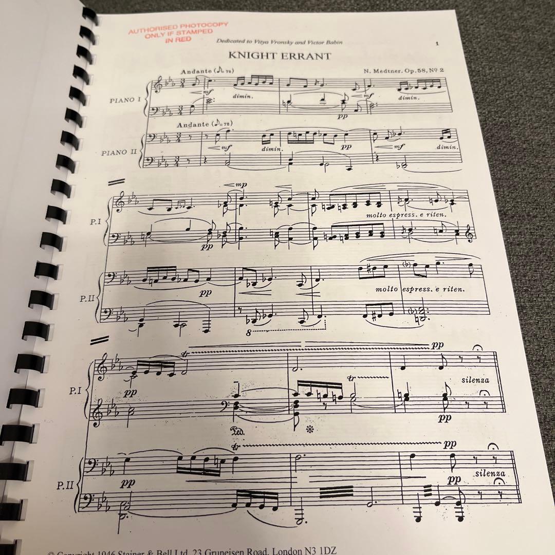 アート・デザイン・音楽 N.Medtner Knight Errant Op. 58 No. 2